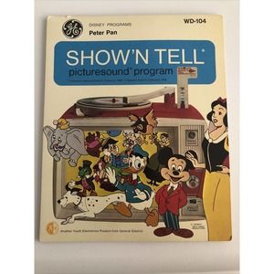 1960s Vintage GE SHOW 'N TELL Picturesound Program Disney Program Peter Pan 3T